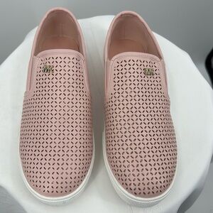 Michael Kors Pink Sneakers with Perforated Design and Thick White Sole